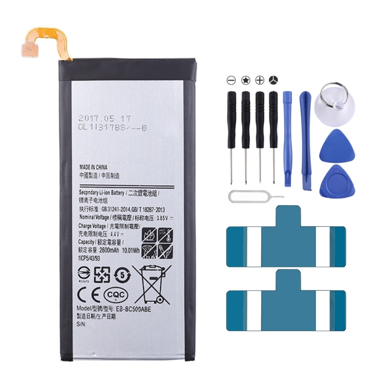 Sostituzione della batteria ai polimeri di litio EB-BC500ABE 2600mAh, For Samsung Galaxy C5 SM-C5000 Sostituzione della batteria ai polimeri di litio EB-BC500ABE 2600mAh, For Samsung Galaxy C5 SM-C5000